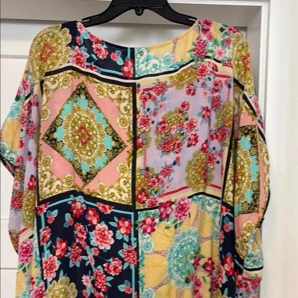 Johnny Was Multicolor Floral One Piece Swimsuit and Matching Cover up. - Picture 7 of 9